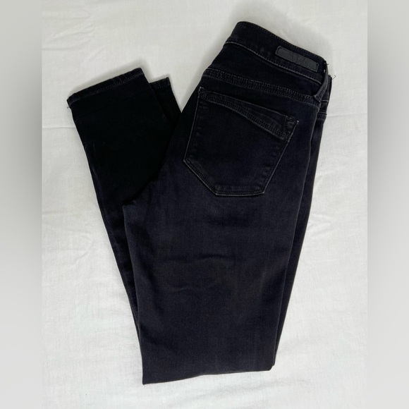 Express Legging Jeans Distressed Womens 8s Mid Rise Dark Blue Denim Stretch - Picture 9 of 9